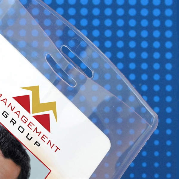 Heavy-duty vinyl badge holders feature a lock-in slot to hold your... from ASI 79898 Promovision / PROMOVISION