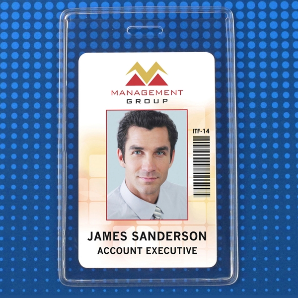 Heavy-duty vinyl badge holders feature a lock-in slot to hold your... from ASI 79898 Promovision / PROMOVISION