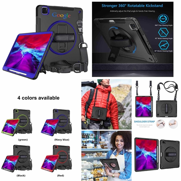 iPad Pro 11" Rotating Case with Hand Strap and Shoulder Strap... from ASI 79909 Promotek / Promotek™