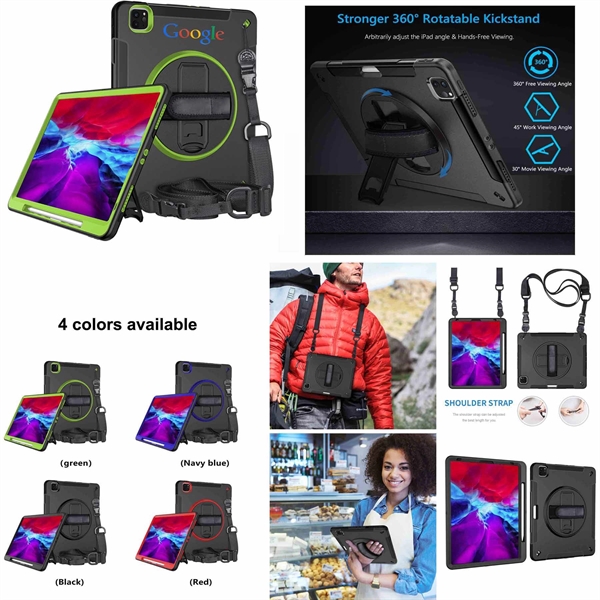 iPad Pro 11" Rotating Case with Hand Strap and Shoulder Strap.... from ASI 79909 Promotek / Promotek™