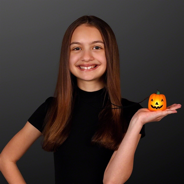 Light Up Orange Pumpkin Necklaces; Blank Pricing... from ASI 34194 ALightPromos