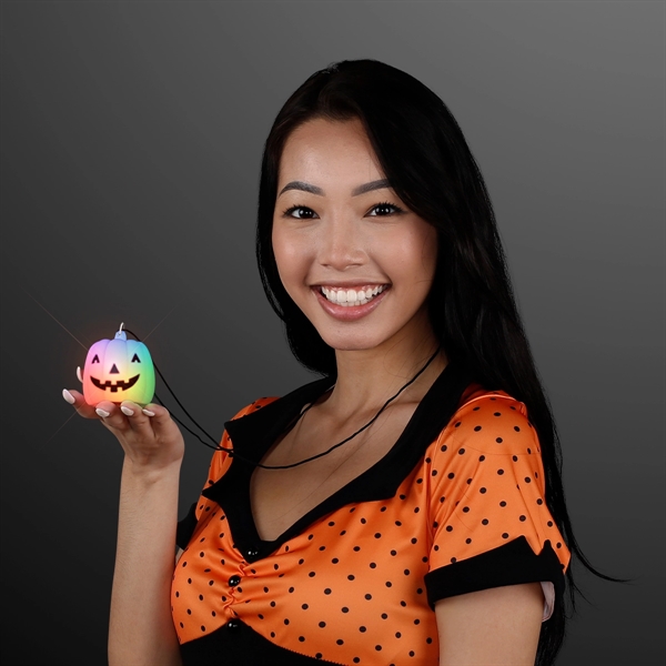 Color Change Deco Pumpkin Light Necklace; Blank Pricing... from ASI 34194 ALightPromos