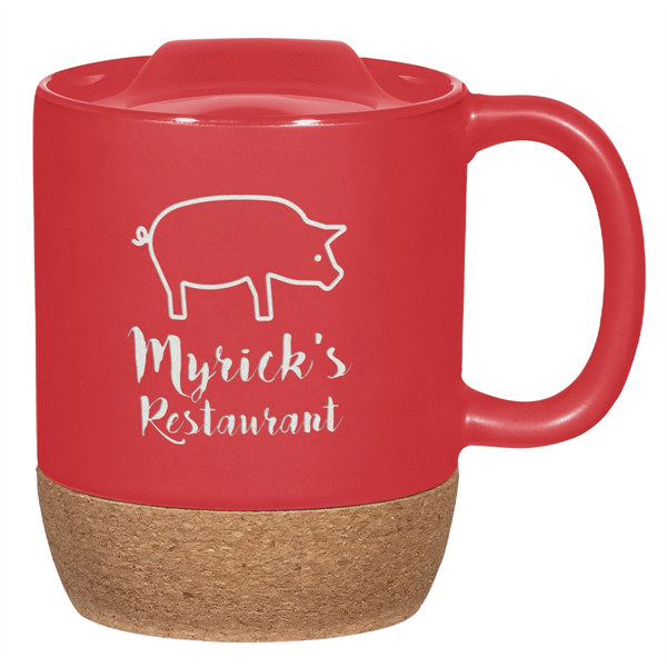 14 oz. mug with cork base that protects hands and surfaces... from ASI 61125 Hit Promotional Products / Hit®