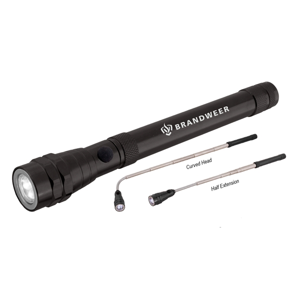Aluminum telescopic LED flashlight with a magnet, extendable handle, and a... from ASI 57956 Graphco line