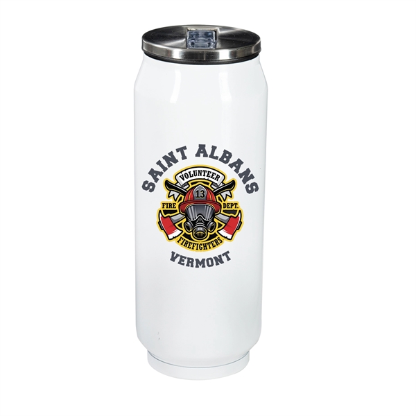 17 oz. double wall, vacuum insulated, stainless steel pop-top can drink... from ASI 68507 The Magnet Group / Perfect Line
