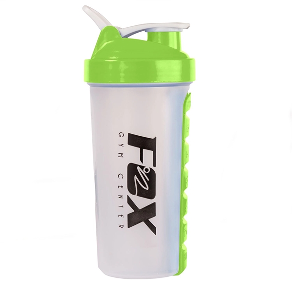 Medicine reminder drink cup with 7-day medicine case, flip-top lid, and... from ASI 68507 The Magnet Group / Perfect Line