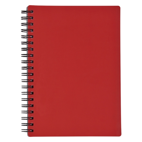 Spiral bound notebook with rubberized cover, cardboard back, and 70 lined... from ASI 61125 Hit Promotional Products / Hit®
