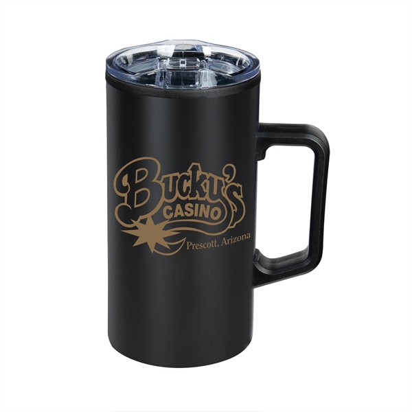 20 oz. stainless steel coffee mug with slider lid and plastic... from ASI 68507 The Magnet Group / Perfect Line
