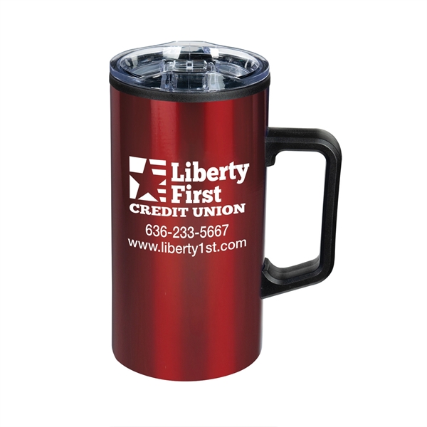 20 oz. stainless steel coffee mug with slider lid and plastic... from ASI 68507 The Magnet Group / Perfect Line
