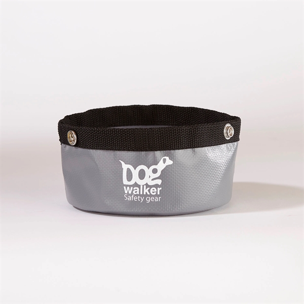 Collapsible travel dog food bowl made of waterproof tarpaulin.... from ASI 68507 The Magnet Group / Perfect Line