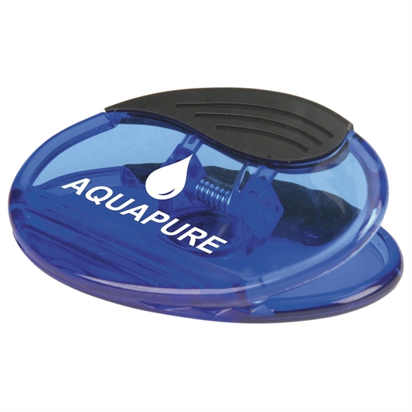 Oval shaped magnetic power clip with real rubber handles and customization... from ASI 68507 The Magnet Group / Innovations by Magnet™