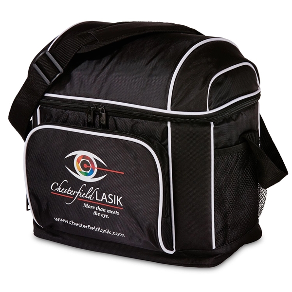 14 can capacity ice cooler bag with zippered mesh area for... from ASI 68507 The Magnet Group / The Bag Factory®