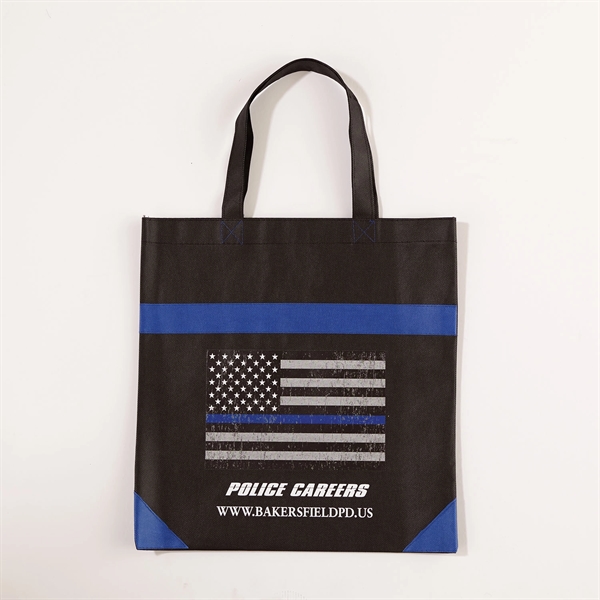 Non-woven shopping tote bag with 15" straps and a sewn-in plastic... from ASI 68507 The Magnet Group / Perfect Line