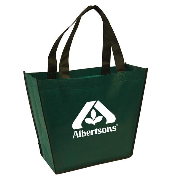 12" x 15" x 5" 80 GSM trapezoidal shape tote bag... from ASI 52840 Evans Manufacturing