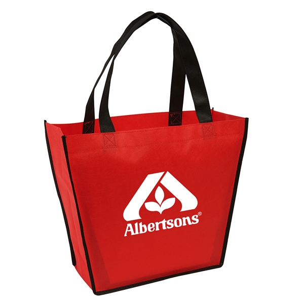 12" x 15" x 5" 80 GSM trapezoidal shape tote bag... from ASI 52840 Evans Manufacturing