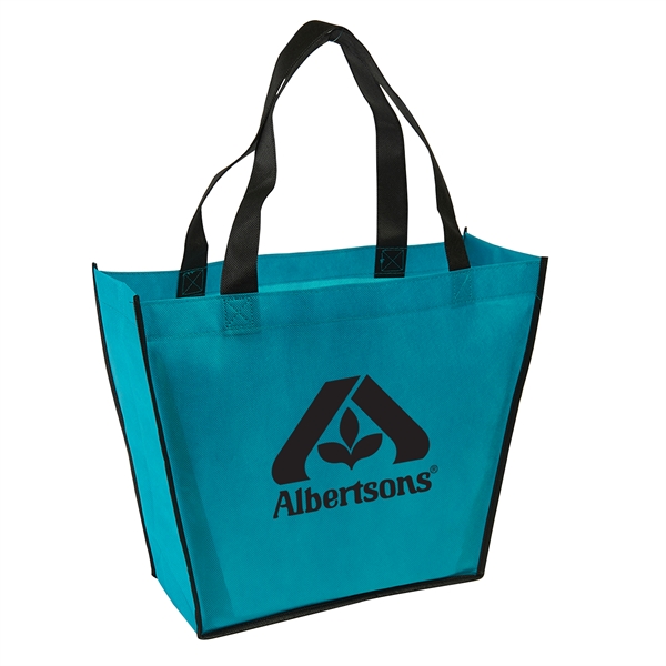 12" x 15" x 5" 80 GSM trapezoidal shape tote bag... from ASI 52840 Evans Manufacturing