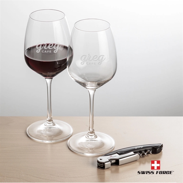 Giftset includes 2 Oldham Stemmed wine glasses and Swiss Force® Impressive... from ASI 84592 St Regis Group