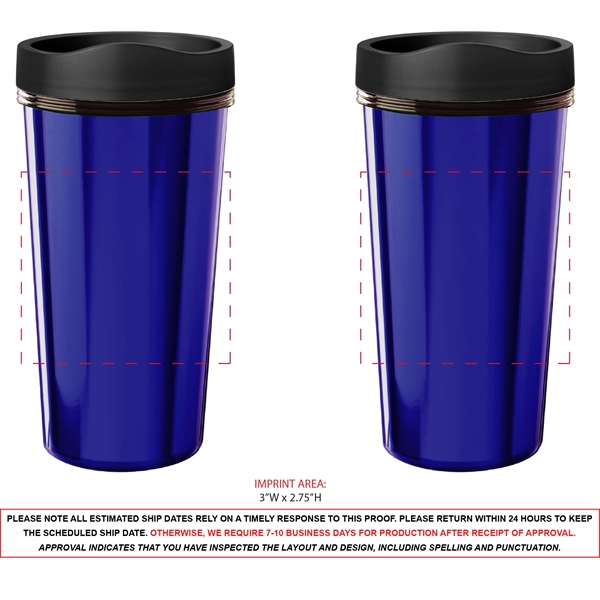 16 oz. Travel mug with metallic foil insert. Made in the... from ASI 80060 VisionUSA