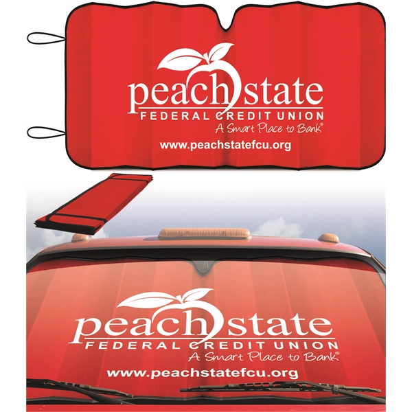Accordion RED reflective X-large size sun shade for trucks and vans... from ASI 37586 Auto-Sun-shade/Intertek