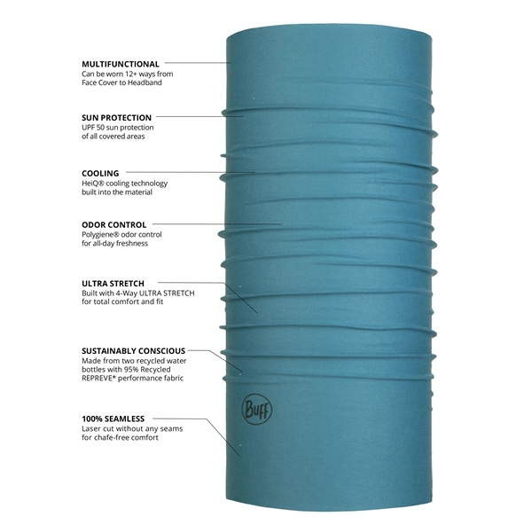 Buf® Repeve® CoolNet UV+® fabric neck gaiter multi-use garments with camouflage... from ASI 88060 Snugz/USA Inc