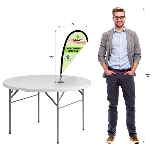 15" x 29" Double Sided Desktop Teardrop Banner... from ASI 80228 Quinn