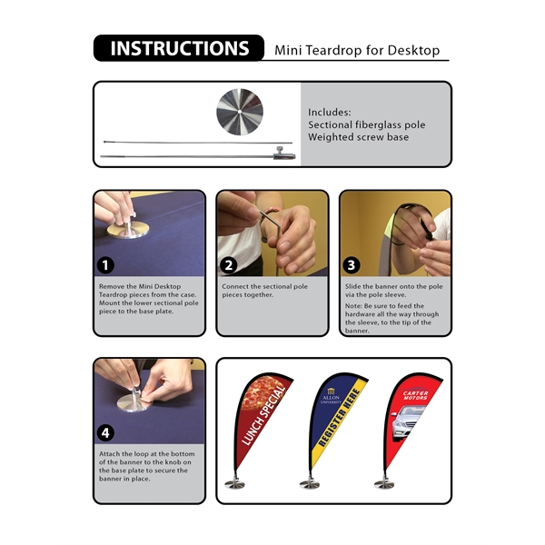 15" x 29" Desktop Teardrop Banner... from ASI 80228 Quinn