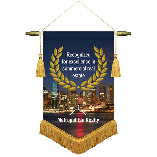 8" x 12" Custom Digitally Printed Podium Banner V Bottom with... from ASI 80228 Quinn