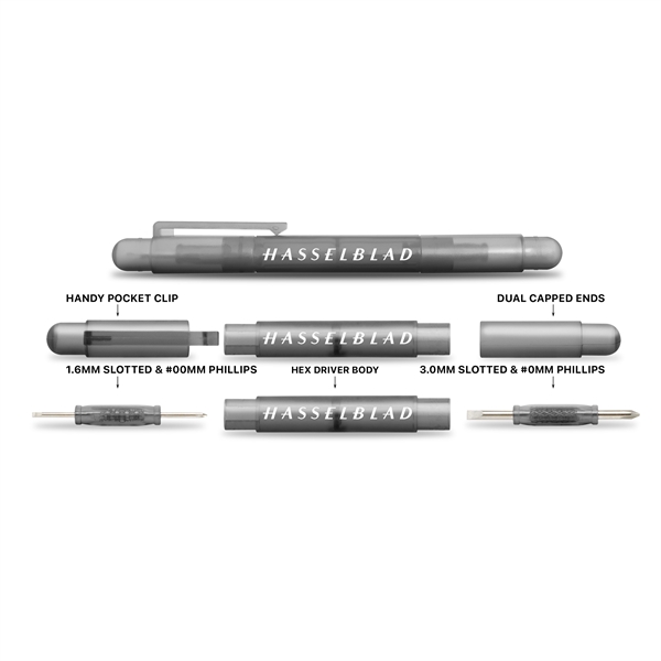 Handy mini-bit screwdriver. Two sizes of dual-ended bits: #00 and #0... from ASI 34040 Alexander Mfg Co