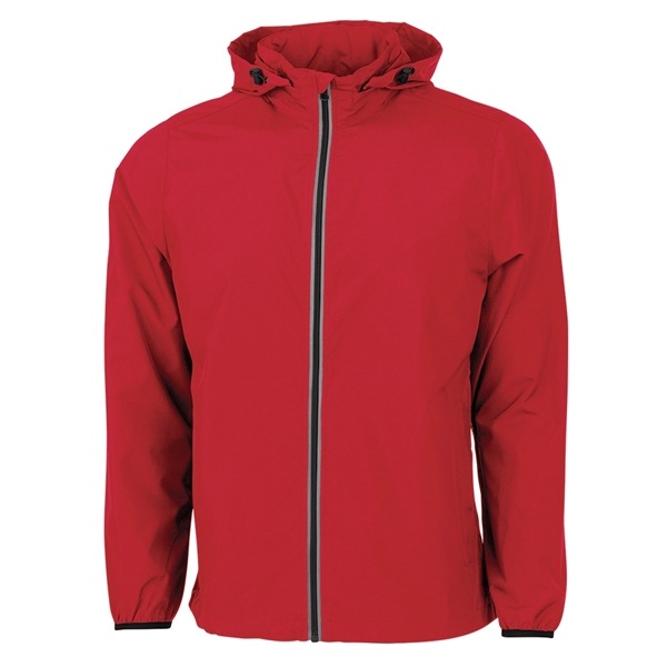 Full-zip reflective, water-resistant jacket with removable hood, made from 100% Softex... from ASI 44620 Charles River Apparel
