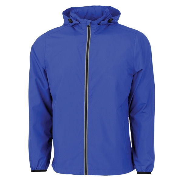 Full-zip reflective, water-resistant jacket with removable hood, made from 100% Softex... from ASI 44620 Charles River Apparel