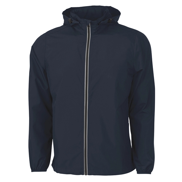 Full-zip reflective, water-resistant jacket with removable hood, made from 100% Softex... from ASI 44620 Charles River Apparel