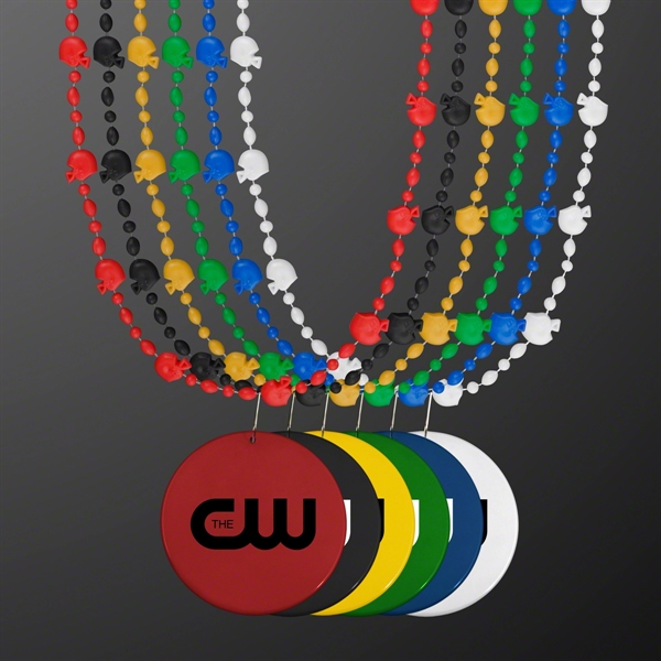 Football Head Party Bead Necklaces; Domestic & Overseas Imprint Pricing... from ASI 34194 ALightPromos