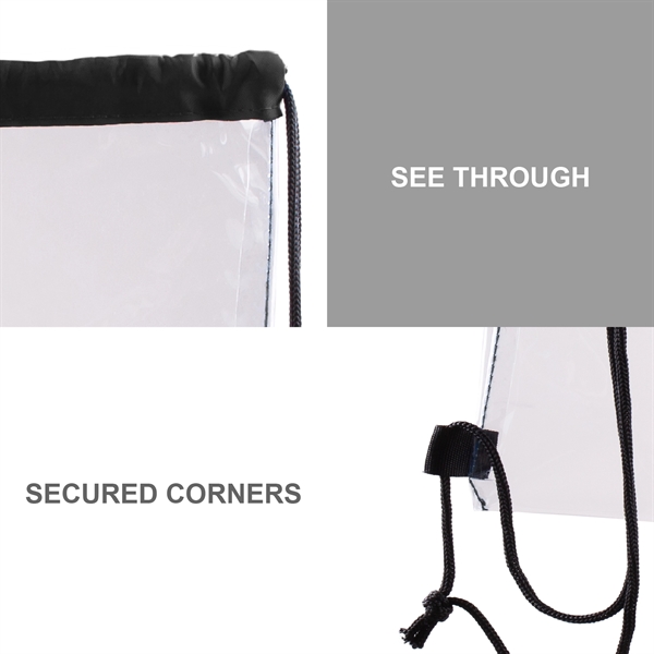 Large Clear Waterproof Stadium Drawstring Backpack... from ASI 39820 Opusline (Benmex)