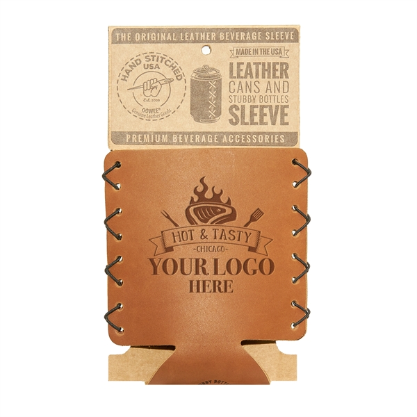 100% Leather Can Holder, also known as a Can sleeve or... from ASI 75126 Oowee Products / OOWEE PRODUCTS