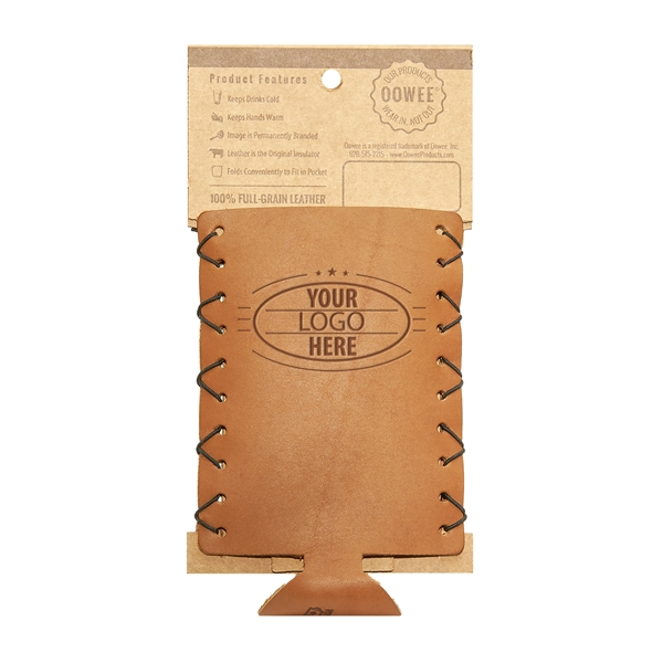 Genuine Leather Slim Can Holder, also known as a sleeve or... from ASI 75126 Oowee Products / OOWEE PRODUCTS