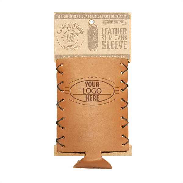 Genuine Leather Slim Can Holder, also known as a sleeve or... from ASI 75126 Oowee Products / OOWEE PRODUCTS