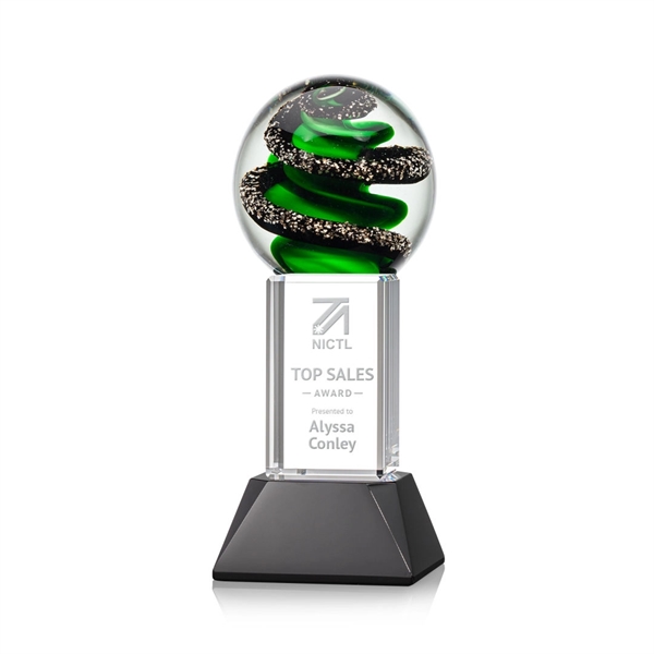 Magnificent Striking Zodiac Art Glass Award features twisting ribbons of emerald... from ASI 84592 St Regis Group / St Regis