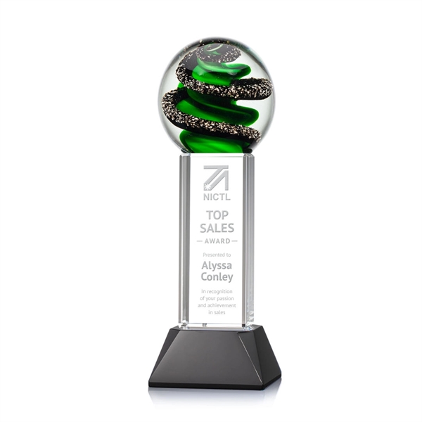 Magnificent Striking Zodiac Art Glass Award features twisting ribbons of emerald... from ASI 84592 St Regis Group / St Regis