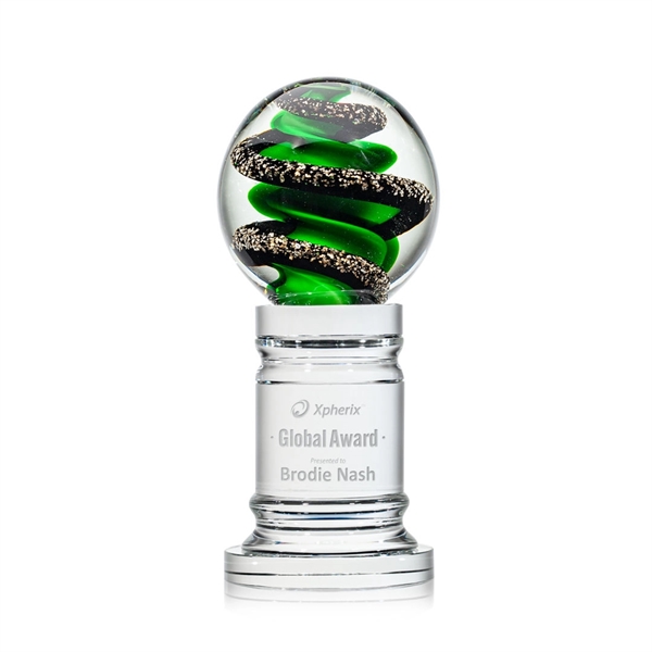Magnificent Striking Zodiac Art Glass Award features twisting ribbons of emerald... from ASI 84592 St Regis Group / St Regis