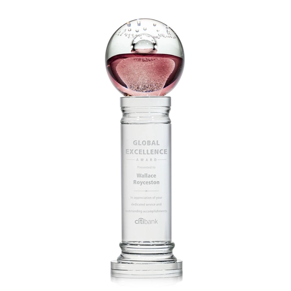 Hand blown work of art round award with a complimenting clear... from ASI 84592 St Regis Group / St Regis