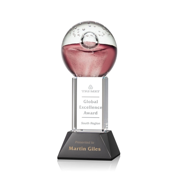 Hand blown work of art round award with a complimenting towering... from ASI 84592 St Regis Group / St Regis