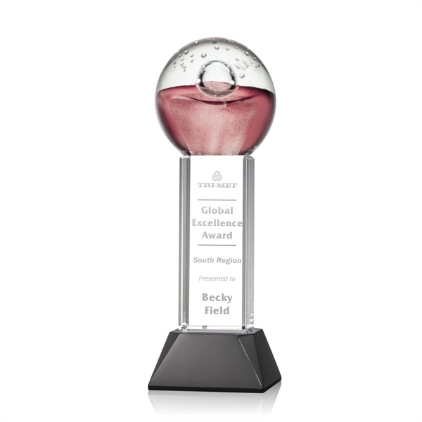 Hand blown work of art round award with a complimenting towering... from ASI 84592 St Regis Group / St Regis