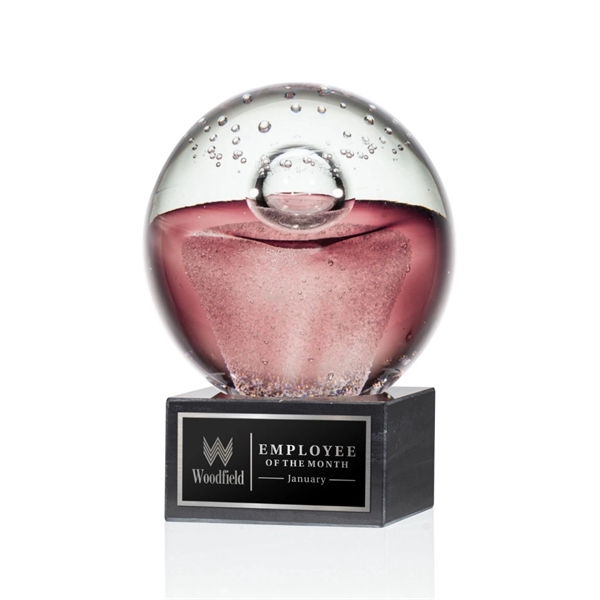 Hand blown work of art round award with a complimenting square... from ASI 84592 St Regis Group / St Regis