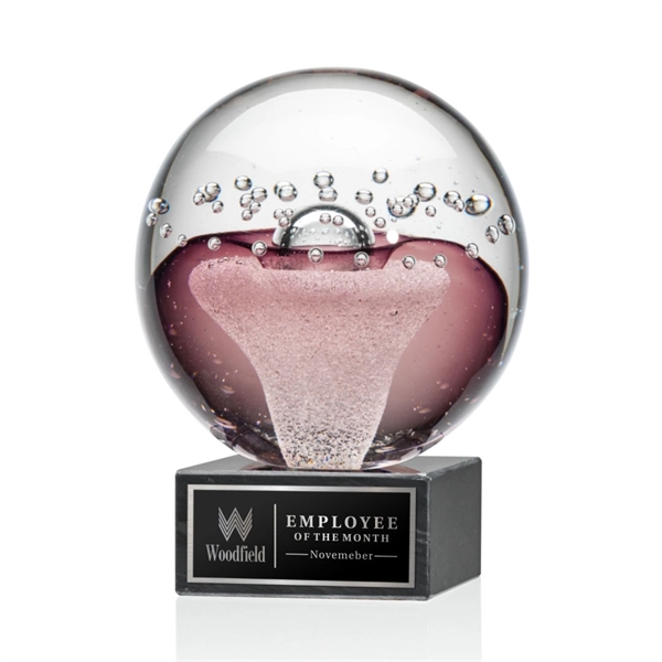 Hand blown work of art round award with a complimenting square... from ASI 84592 St Regis Group / St Regis