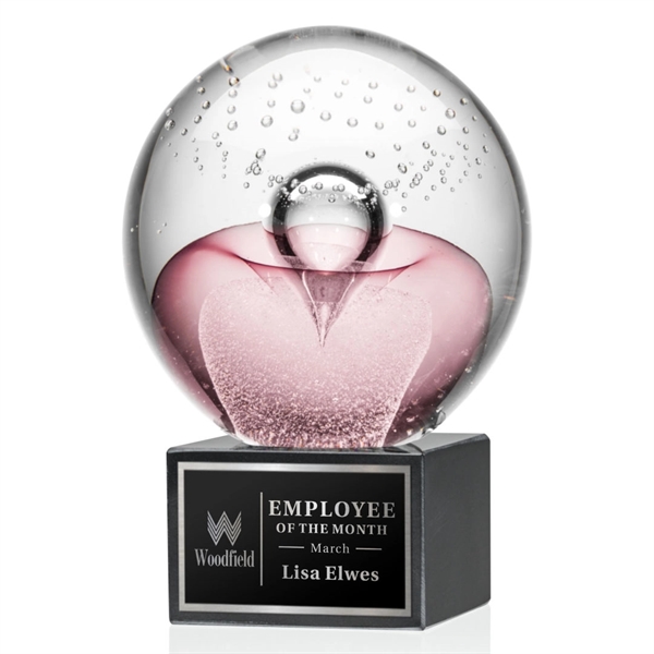 Hand blown work of art round award with a complimenting square... from ASI 84592 St Regis Group / St Regis