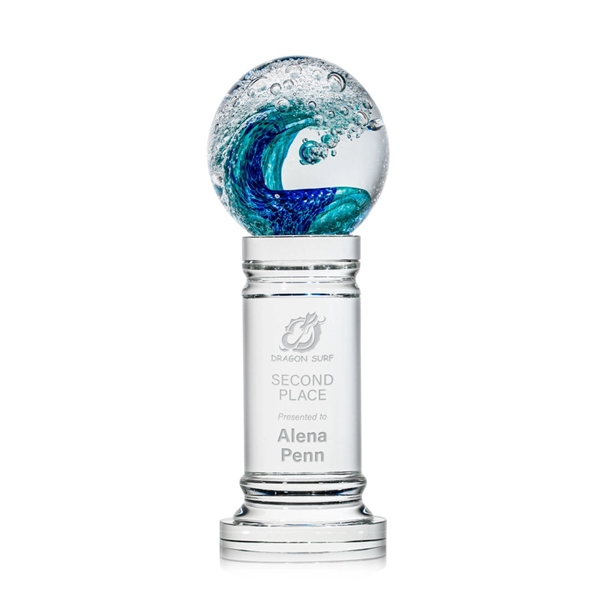 The magnificent Surfside Artglass award features a beautiful crashing blue wave... from ASI 84592 St Regis Group / St Regis