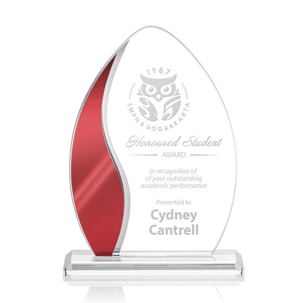 The Sherborne Starfire Crystal Award features an elegant Red Metallic accent... from ASI 84592 St Regis Group / St Regis