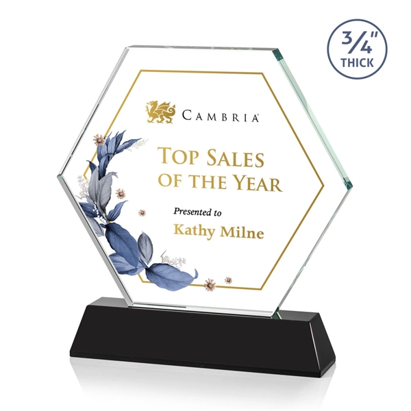 The Ralston Optical Crystal VividPrint™ Award on a tall tapered optical... from ASI 84592 St Regis Group / St Regis