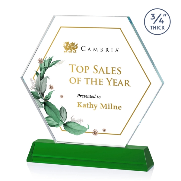 The Ralston Optical Crystal VividPrint™ Award on a tall tapered optical... from ASI 84592 St Regis Group / St Regis