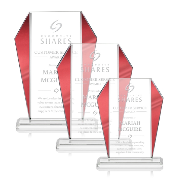 The Newbury Starfire Crystal Award features elegant Red Metallic accents... from ASI 84592 St Regis Group / St Regis